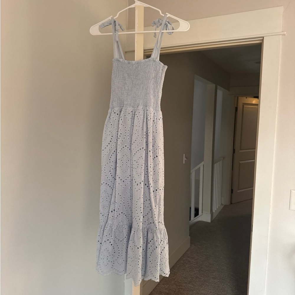 Pink Lily Light Blue Midi Dress